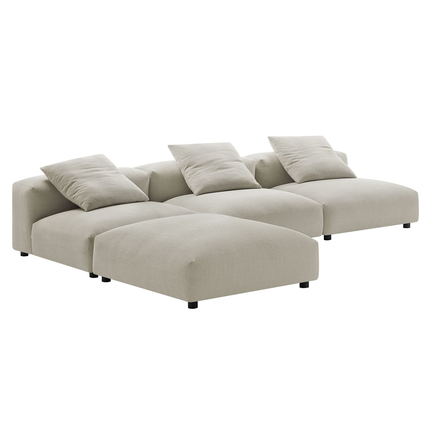 Solace 4-Piece Modular Upholstered Fabric Sectional Sofa by Modway | Sofa Set | Modishstore - 10