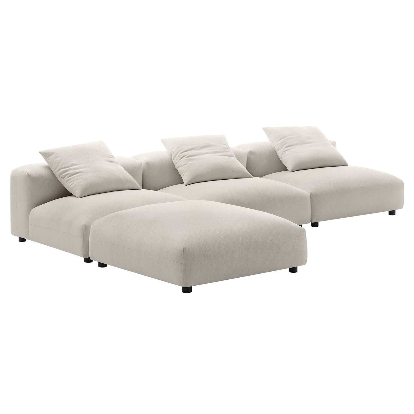 Solace 4-Piece Modular Upholstered Fabric Sectional Sofa by Modway | Sofa Set | Modishstore - 17