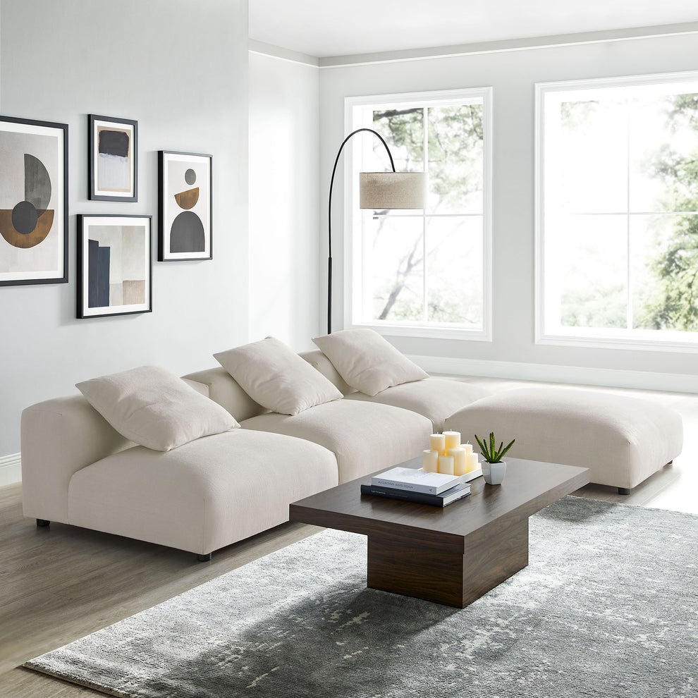 Solace 4-Piece Modular Upholstered Fabric Sectional Sofa by Modway | Sofa Set | Modishstore - 20