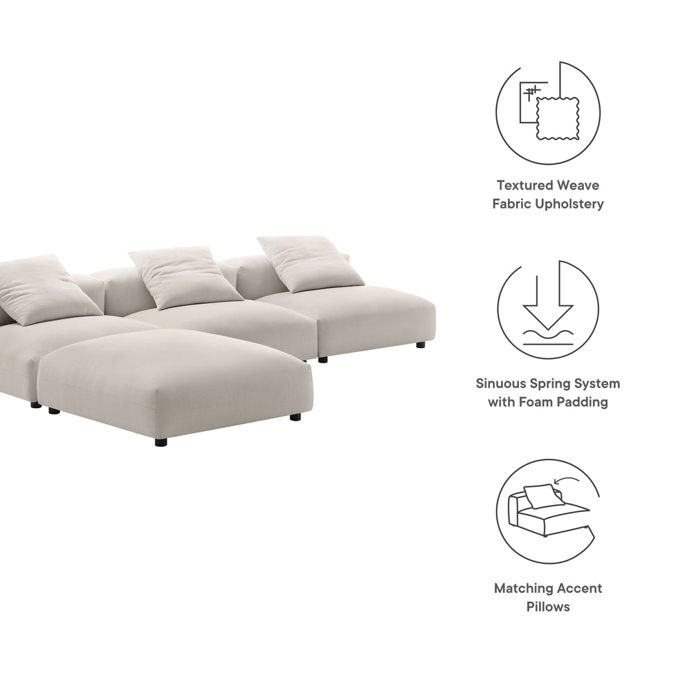 Solace 4-Piece Modular Upholstered Fabric Sectional Sofa by Modway | Sofa Set | Modishstore - 21