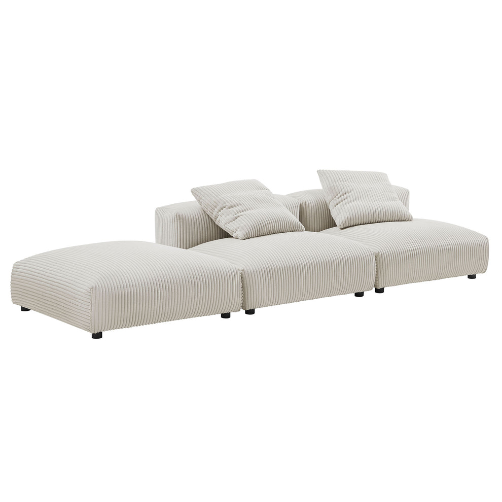 Solace 3-Piece Modular Corduroy Upholstered Sectional Sofa by Modway | Sofa Set | Modishstore - 4