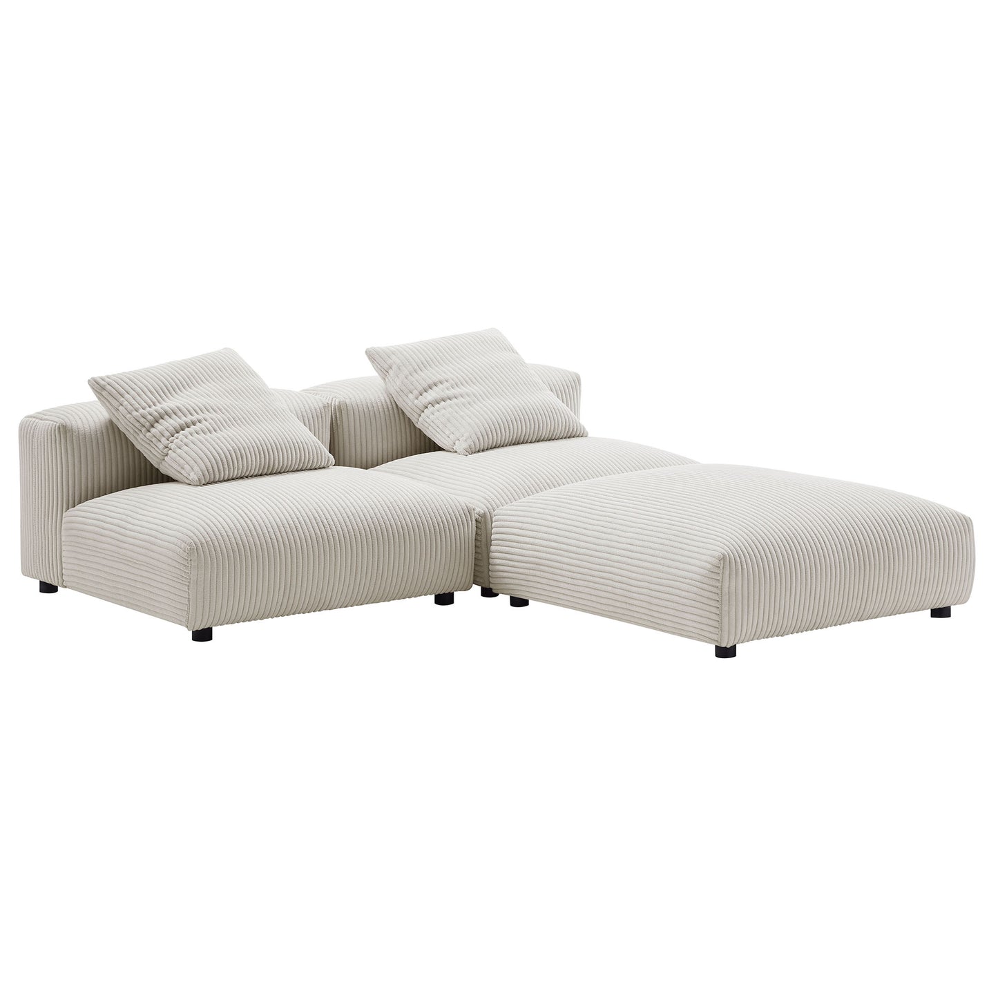Solace 3-Piece Modular Corduroy Upholstered Sectional Sofa by Modway | Sofa Set | Modishstore - 5