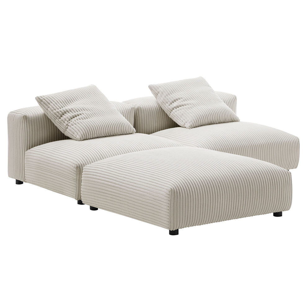 Solace 3-Piece Modular Corduroy Upholstered Sectional Sofa by Modway | Sofa Set | Modishstore - 6