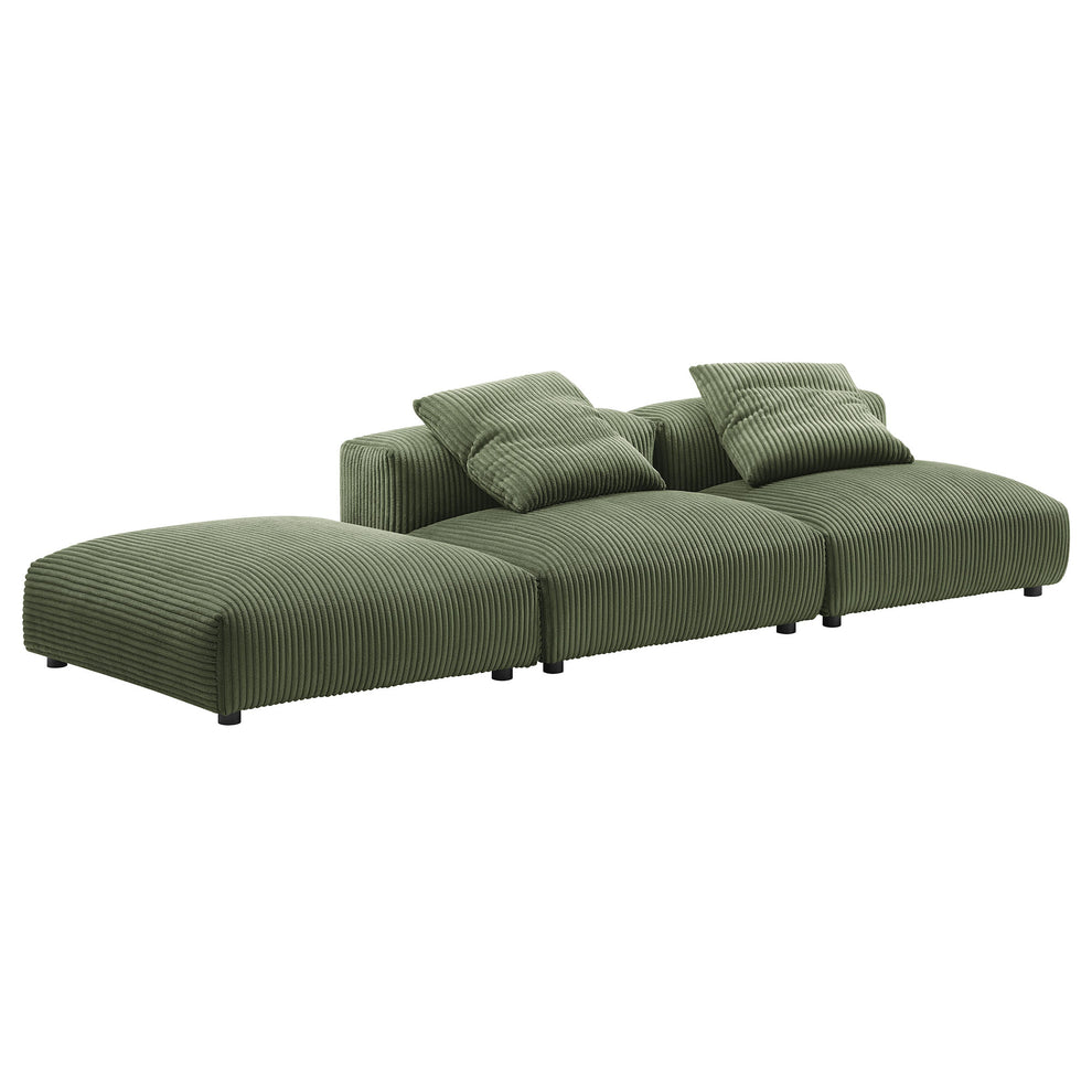 Solace 3-Piece Modular Corduroy Upholstered Sectional Sofa by Modway | Sofa Set | Modishstore - 12