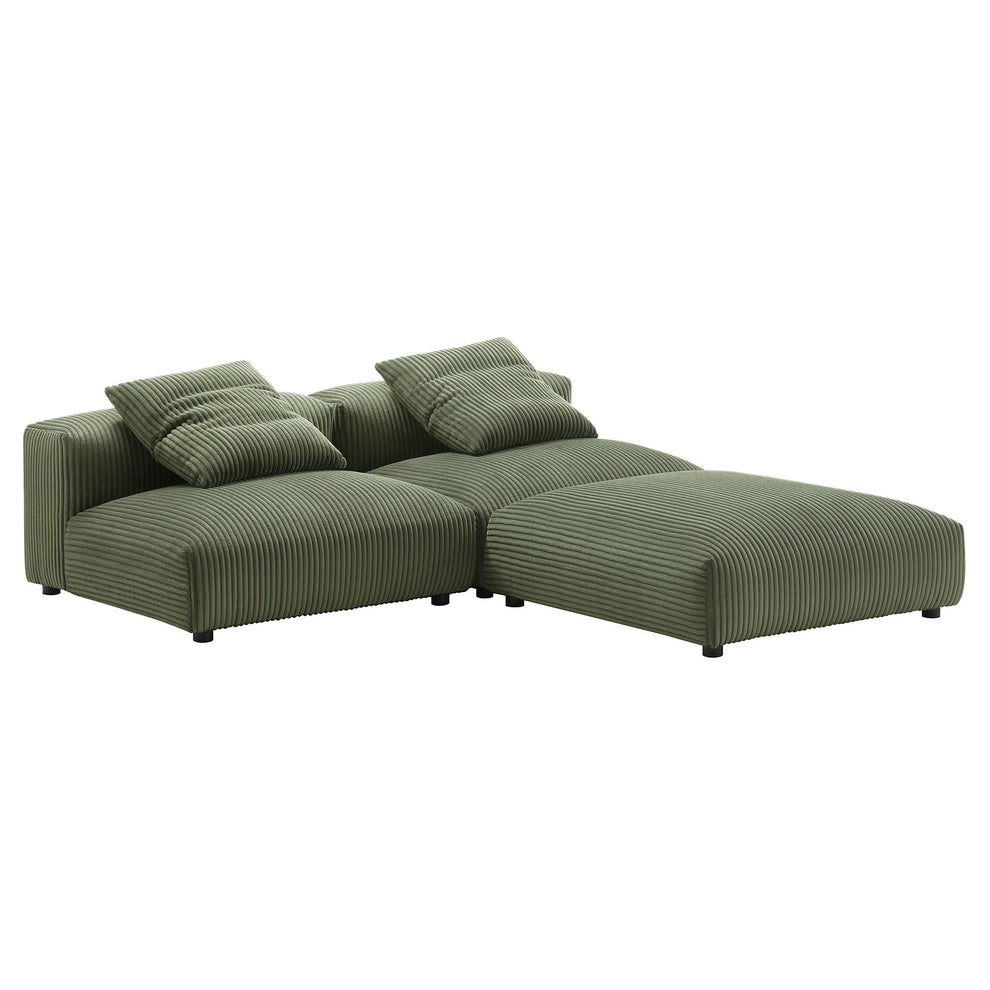 Solace 3-Piece Modular Corduroy Upholstered Sectional Sofa by Modway | Sofa Set | Modishstore - 13
