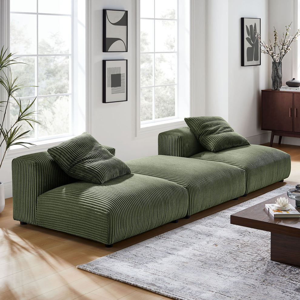 Solace 3-Piece Modular Corduroy Upholstered Sectional Sofa by Modway | Sofa Set | Modishstore - 16