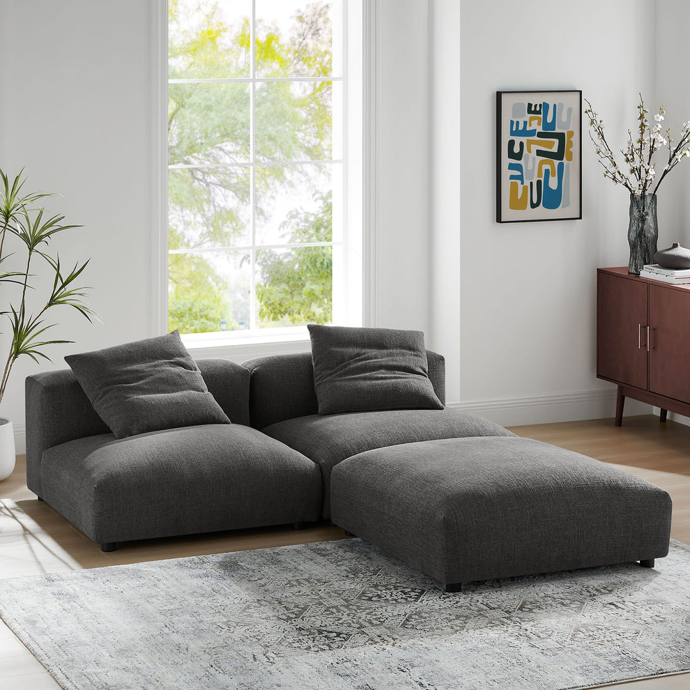 Solace 3-Piece Modular Upholstered Fabric Sectional Sofa by Modway | Sofa Set | Modishstore - 8