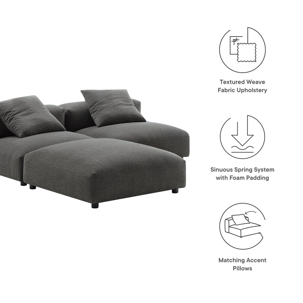 Solace 3-Piece Modular Upholstered Fabric Sectional Sofa by Modway | Sofa Set | Modishstore - 9