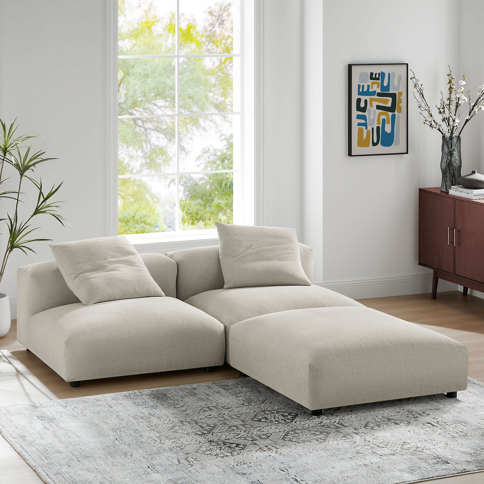 Solace 3-Piece Modular Upholstered Fabric Sectional Sofa by Modway | Sofa Set | Modishstore - 17