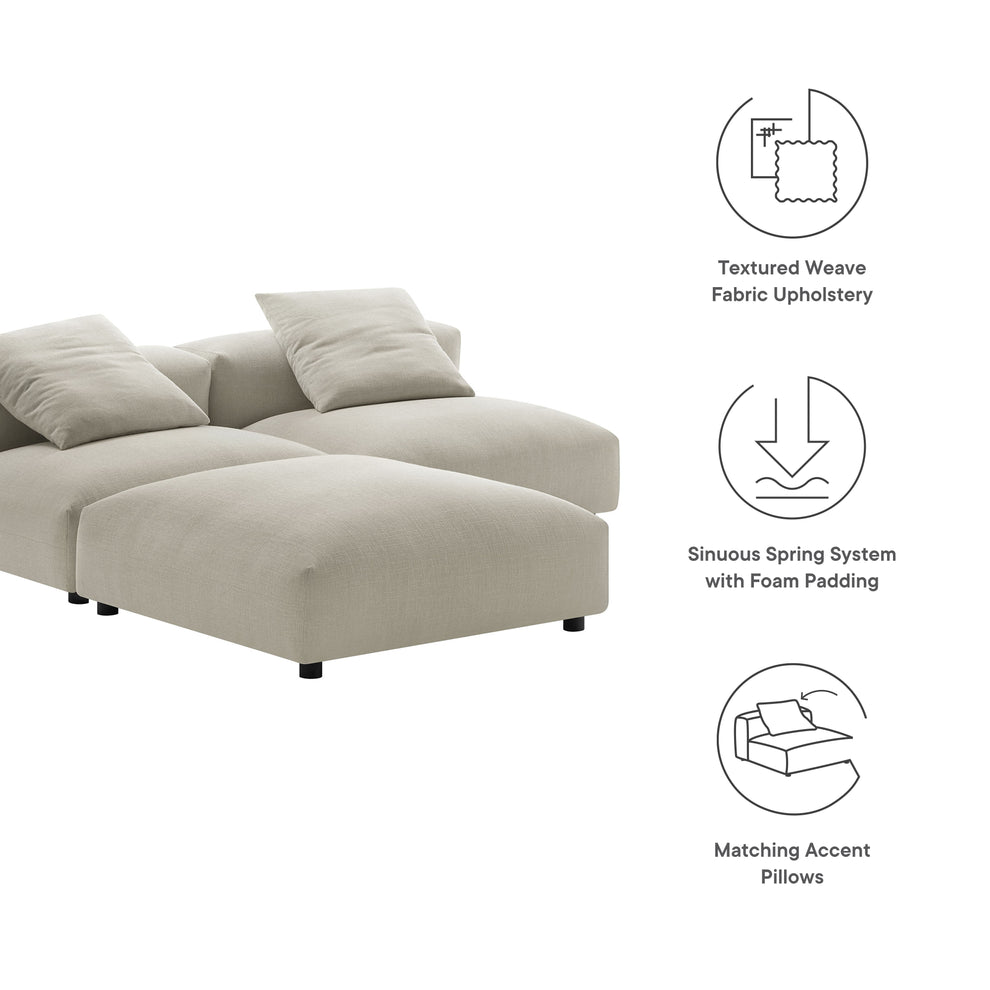 Solace 3-Piece Modular Upholstered Fabric Sectional Sofa by Modway | Sofa Set | Modishstore - 18
