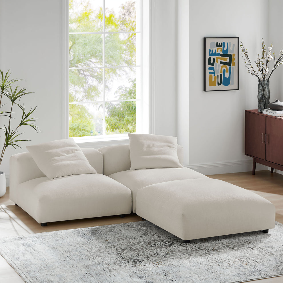 Solace 3-Piece Modular Upholstered Fabric Sectional Sofa by Modway | Sofa Set | Modishstore - 26