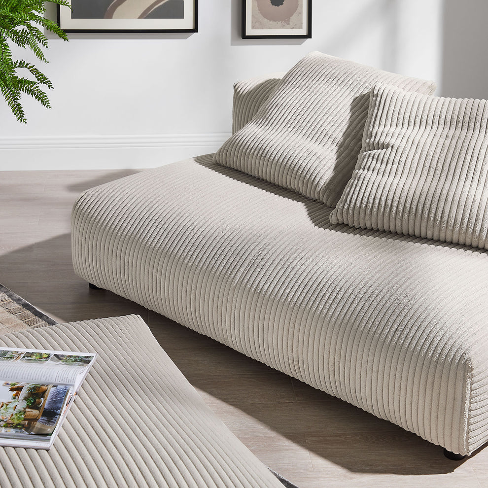 Solace Modular Corduroy Upholstered Armless Loveseat and Ottoman Set by Modway | Sofa Set | Modishstore - 4