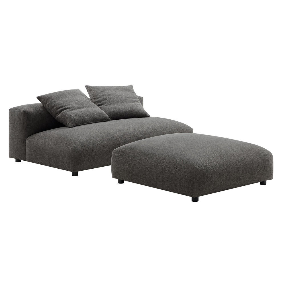 Solace Modular Upholstered Fabric Armless Loveseat and Ottoman Set by Modway | Sofa Set | Modishstore - 2