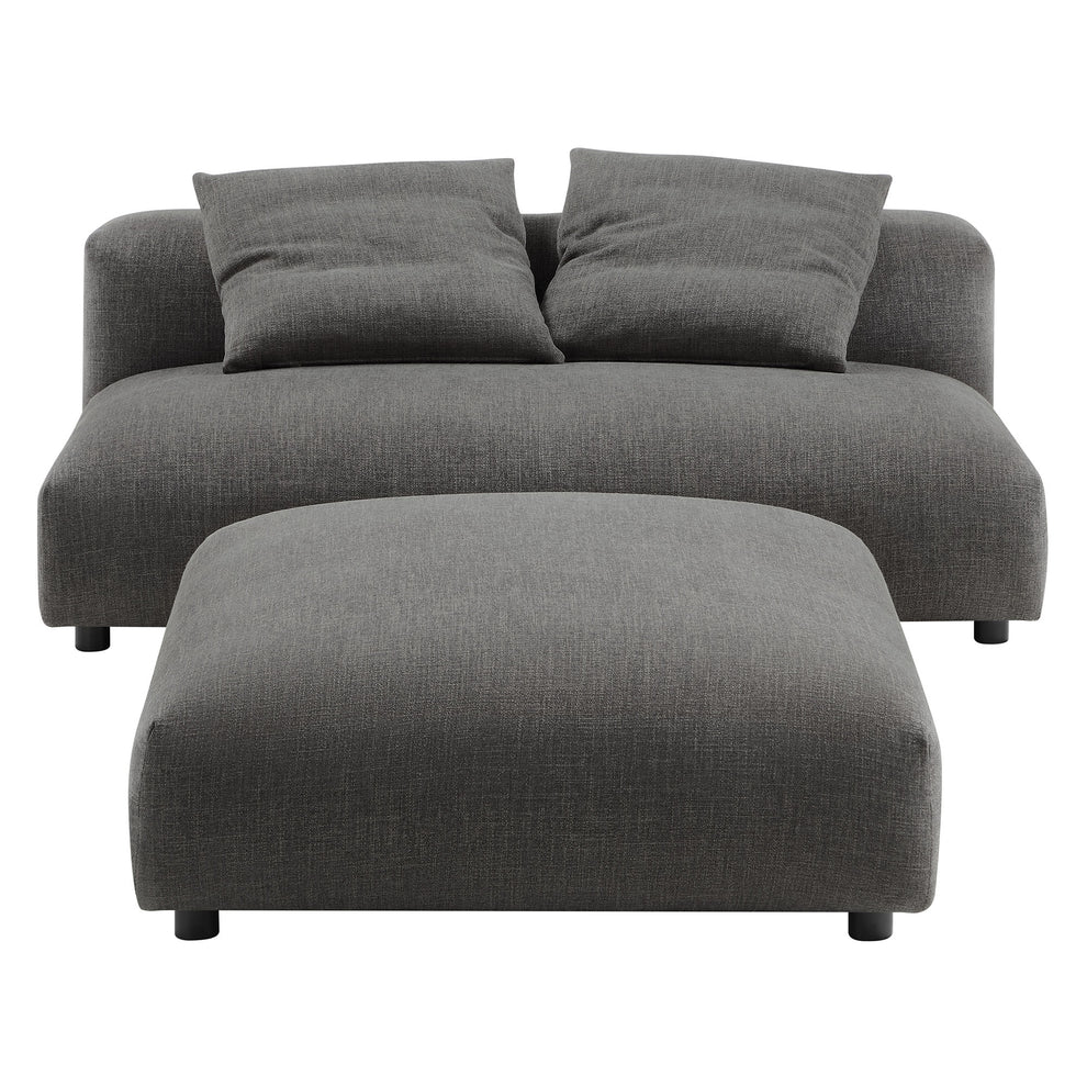 Solace Modular Upholstered Fabric Armless Loveseat and Ottoman Set by Modway | Sofa Set | Modishstore - 3