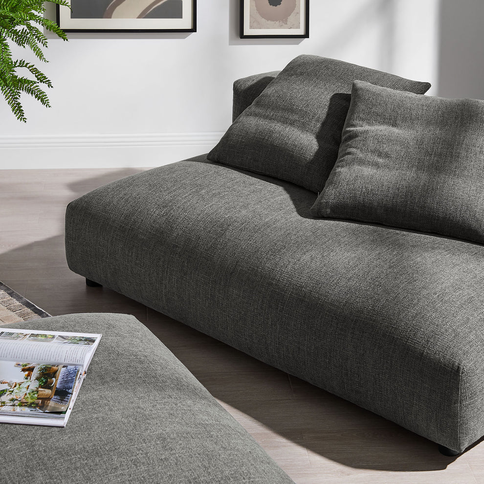 Solace Modular Upholstered Fabric Armless Loveseat and Ottoman Set by Modway | Sofa Set | Modishstore - 4