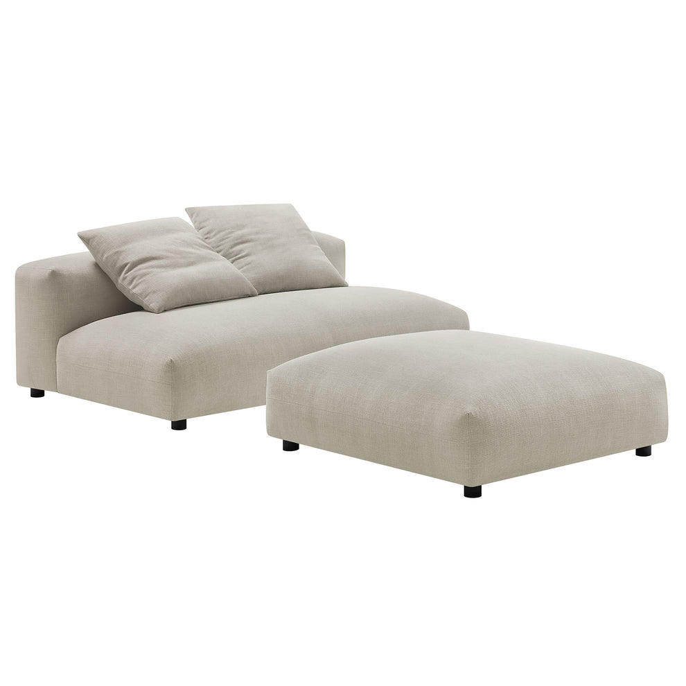 Solace Modular Upholstered Fabric Armless Loveseat and Ottoman Set by Modway | Sofa Set | Modishstore - 6