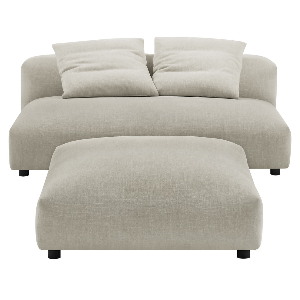Solace Modular Upholstered Fabric Armless Loveseat and Ottoman Set by Modway | Sofa Set | Modishstore - 7