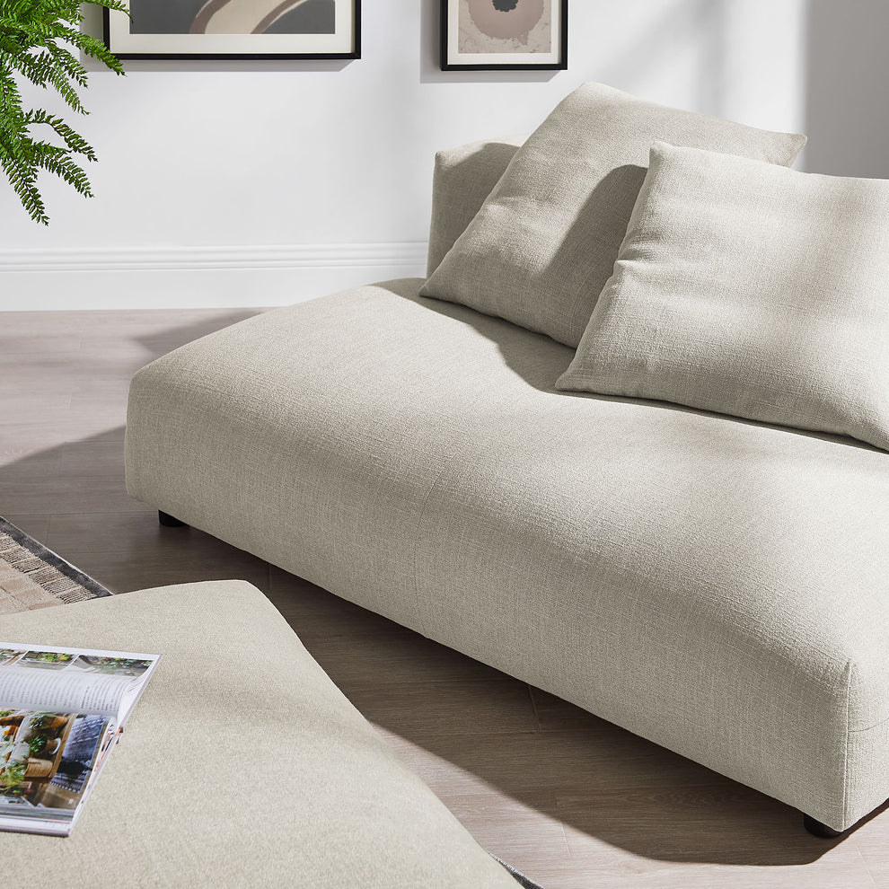 Solace Modular Upholstered Fabric Armless Loveseat and Ottoman Set by Modway | Sofa Set | Modishstore - 8