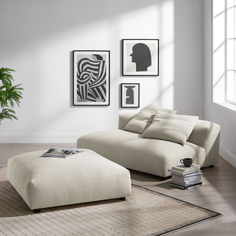 Solace Modular Upholstered Fabric Armless Loveseat and Ottoman Set by Modway | Sofa Set | Modishstore - 9