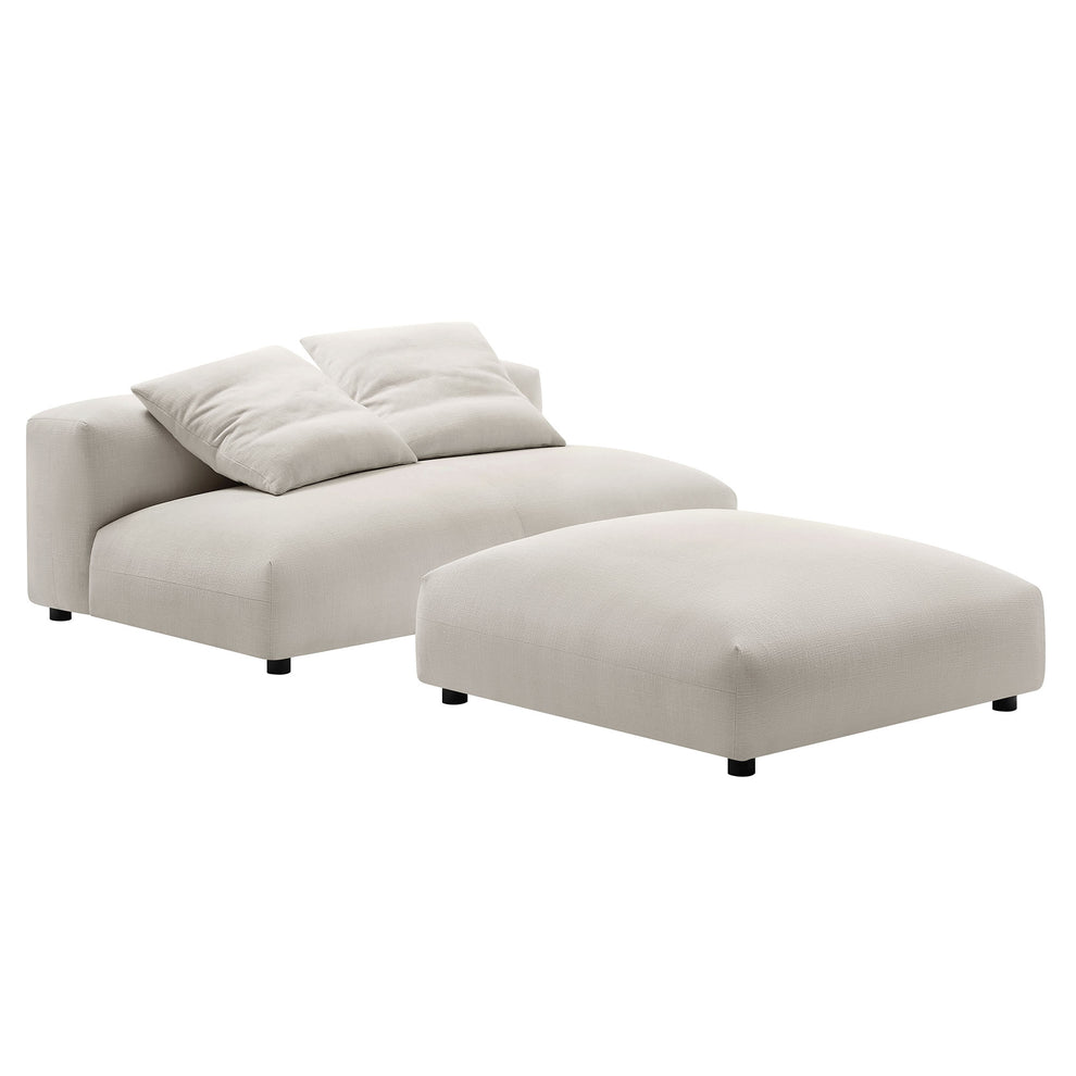 Solace Modular Upholstered Fabric Armless Loveseat and Ottoman Set by Modway | Sofa Set | Modishstore - 11