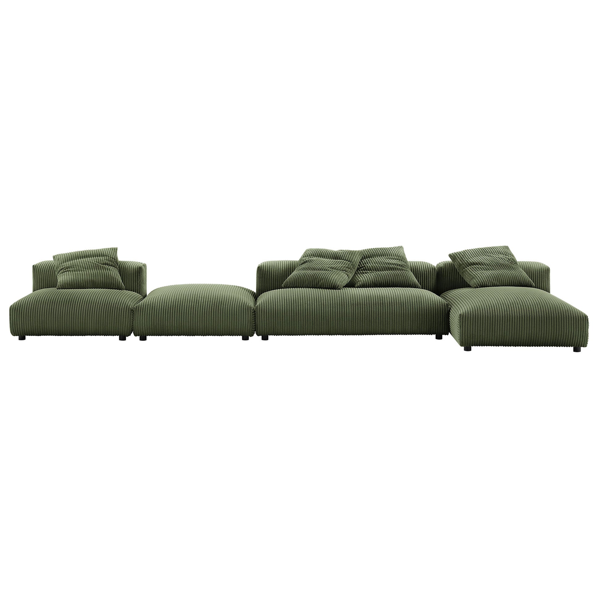 Solace 4-Piece Modular Corduroy Upholstered Sectional Sofa With Ottoman by Modway | Sofa Set | Modishstore - 13