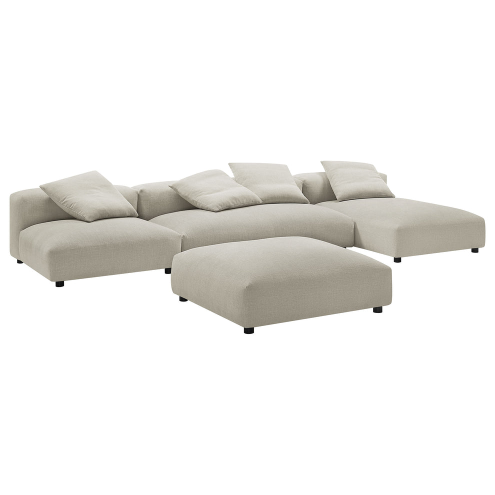 Solace 4-Piece Modular Upholstered Fabric Sectional Sofa With Ottoman by Modway | Sofa Set | Modishstore - 10