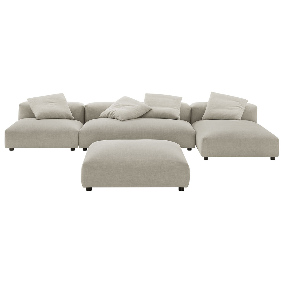 Solace 4-Piece Modular Upholstered Fabric Sectional Sofa With Ottoman by Modway | Sofa Set | Modishstore - 11