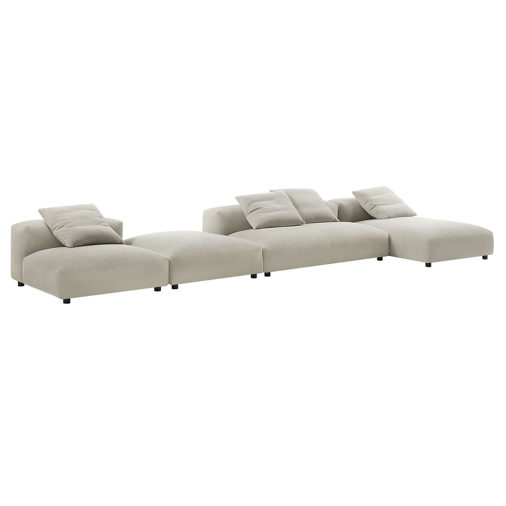 Solace 4-Piece Modular Upholstered Fabric Sectional Sofa With Ottoman by Modway | Sofa Set | Modishstore - 12