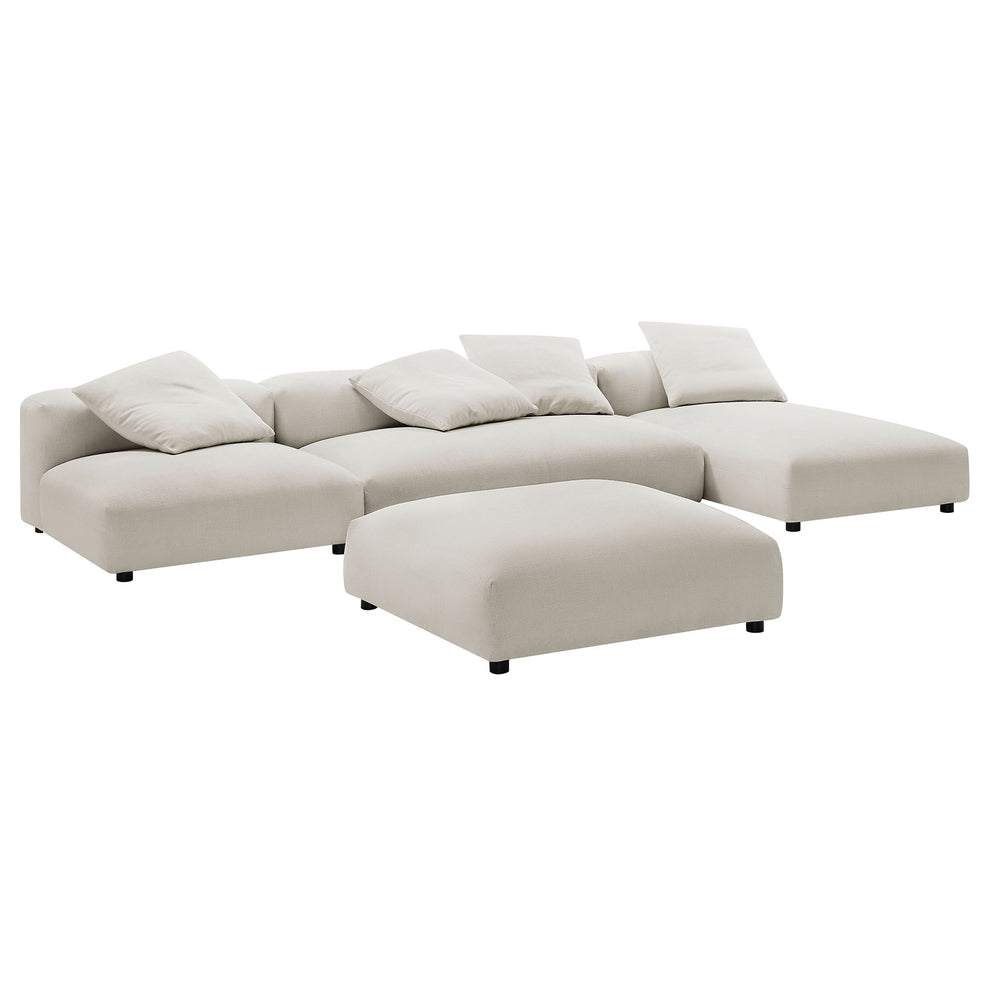 Solace 4-Piece Modular Upholstered Fabric Sectional Sofa With Ottoman by Modway | Sofa Set | Modishstore - 19