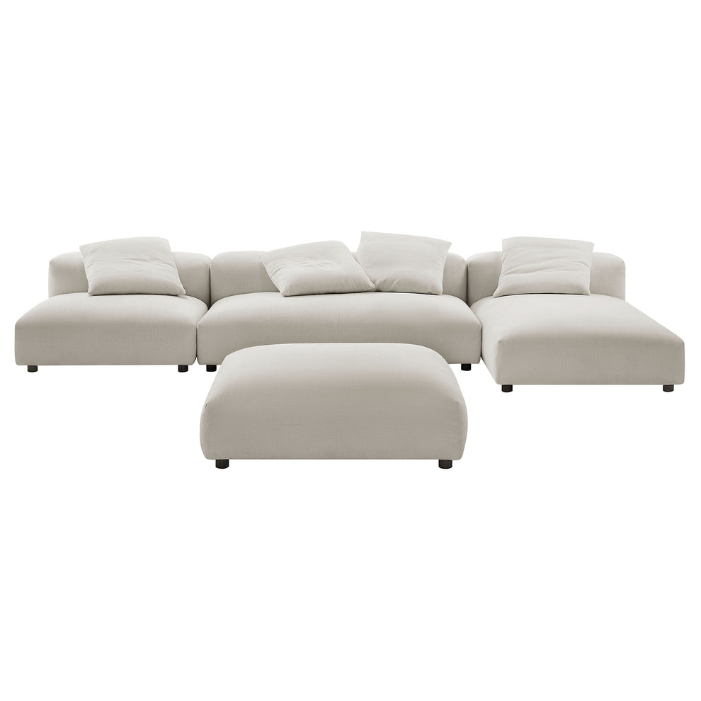 Solace 4-Piece Modular Upholstered Fabric Sectional Sofa With Ottoman by Modway | Sofa Set | Modishstore - 20