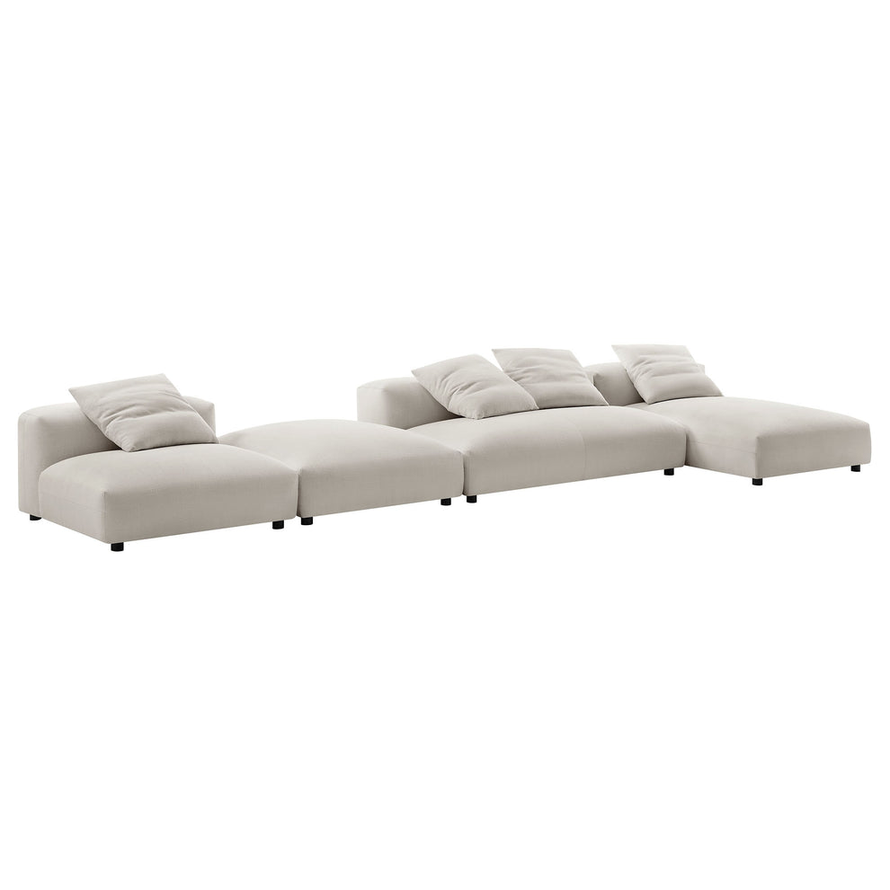 Solace 4-Piece Modular Upholstered Fabric Sectional Sofa With Ottoman by Modway | Sofa Set | Modishstore - 21