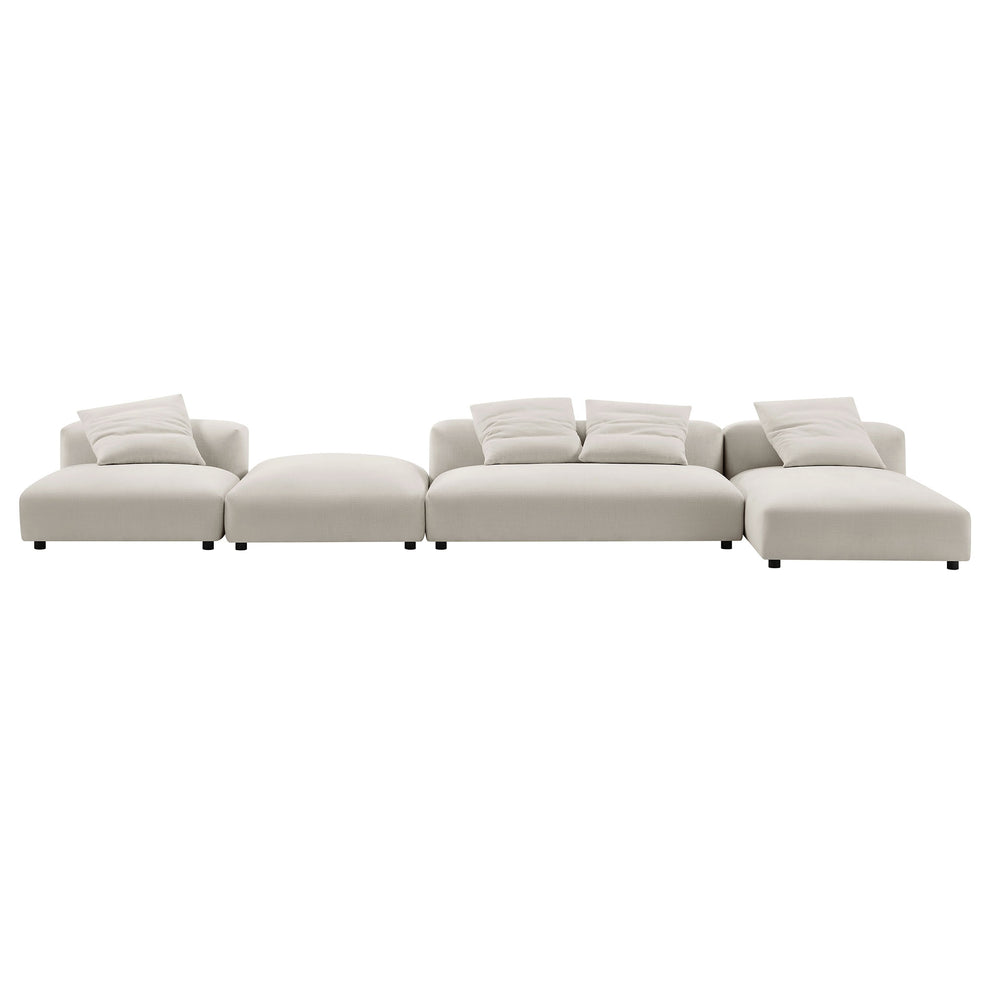 Solace 4-Piece Modular Upholstered Fabric Sectional Sofa With Ottoman by Modway | Sofa Set | Modishstore - 22