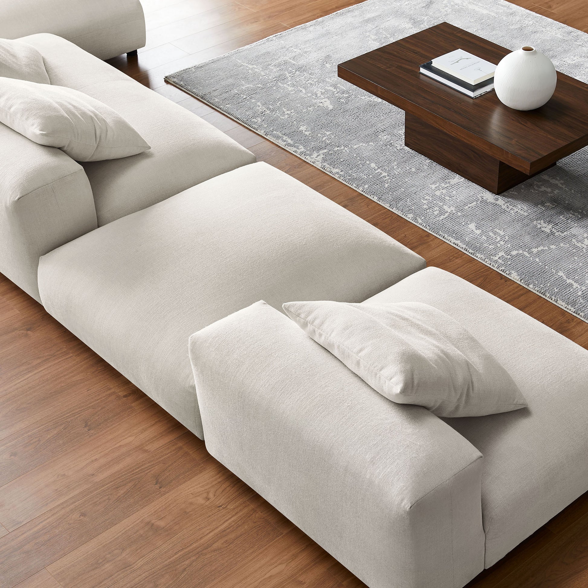 Solace 4-Piece Modular Upholstered Fabric Sectional Sofa With Ottoman by Modway | Sofa Set | Modishstore - 23