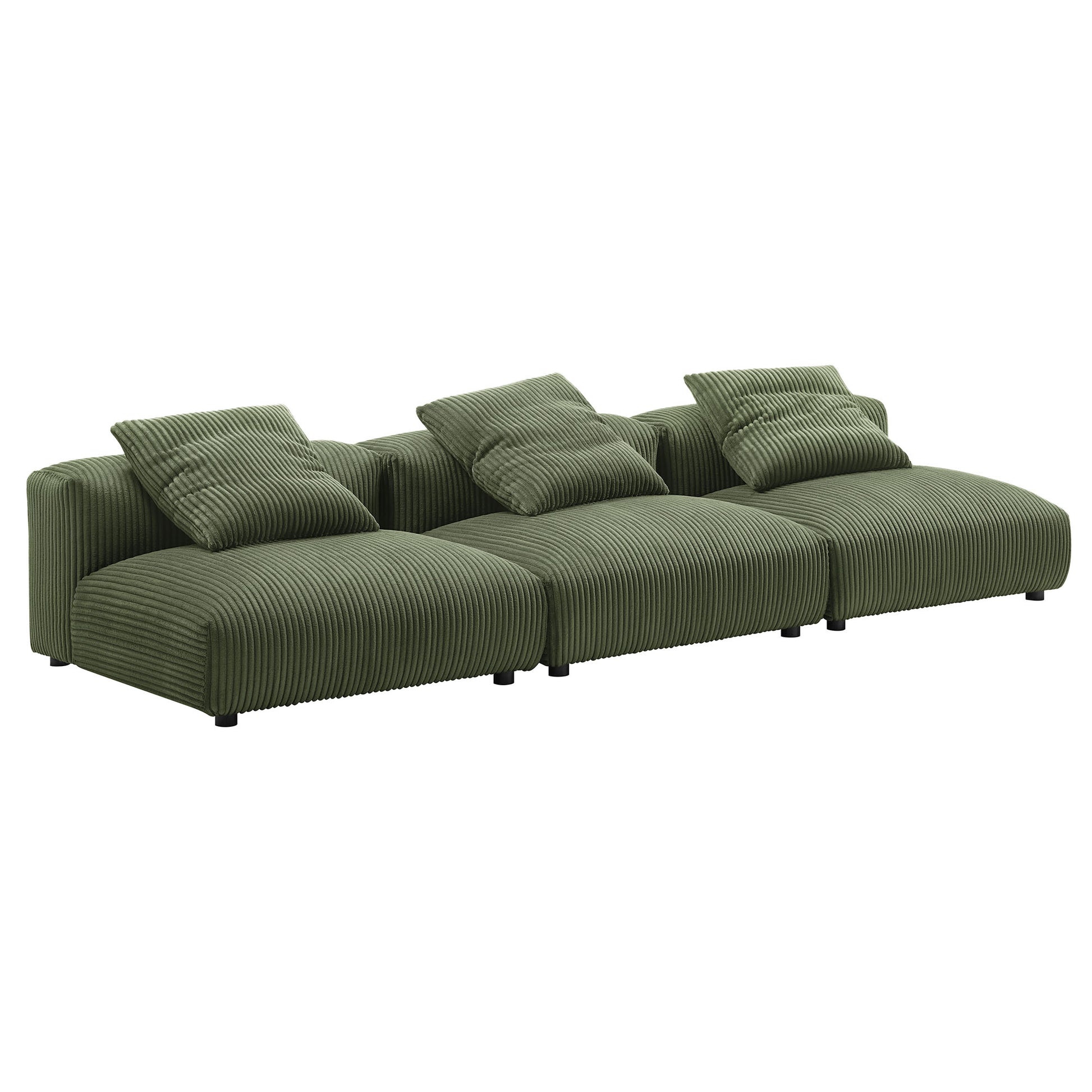 Solace 3-Piece Modular Corduroy Upholstered Sofa by Modway | Sofa Set | Modishstore - 6