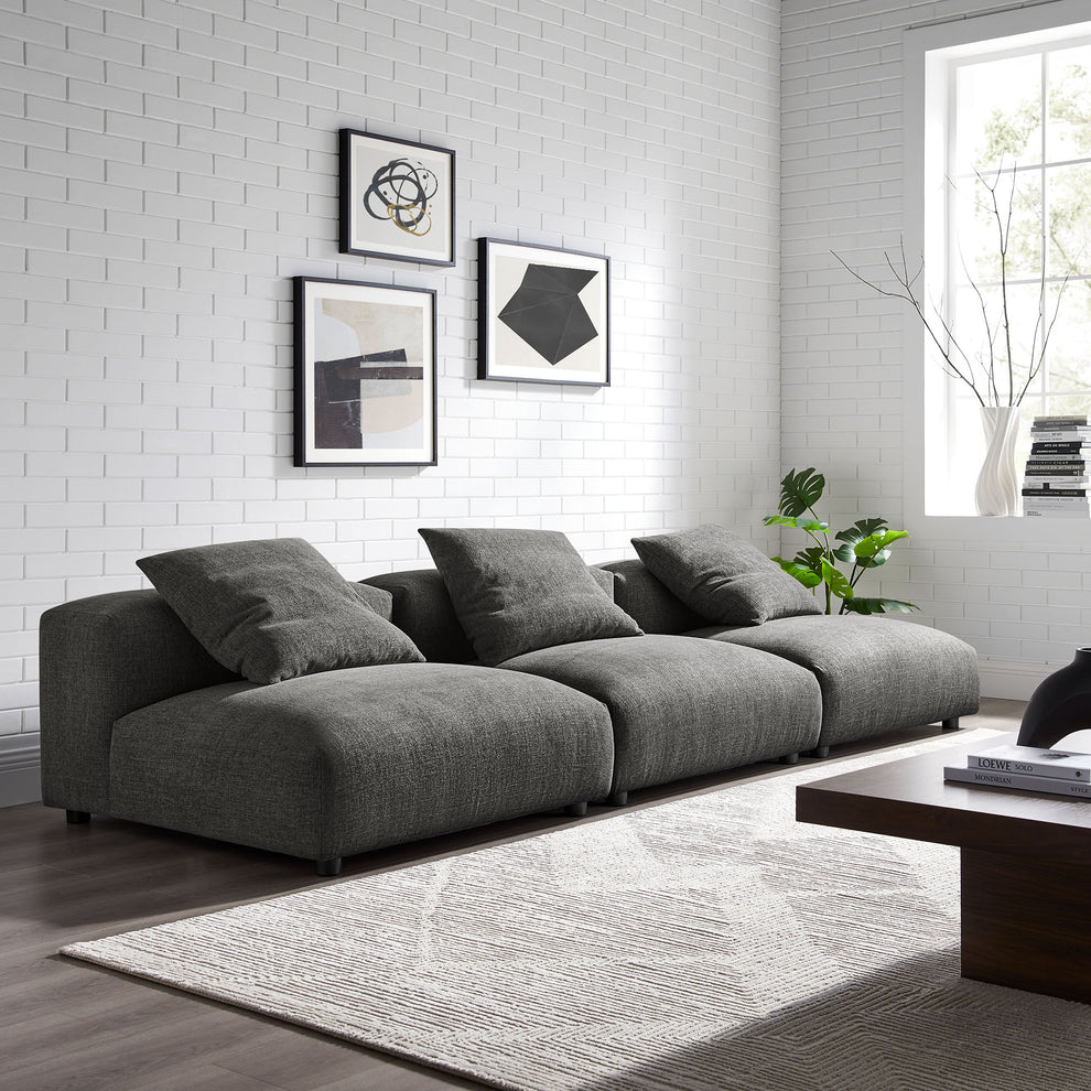 Solace 3-Piece Modular Upholstered Fabric Sofa by Modway | Sofa Set | Modishstore - 1