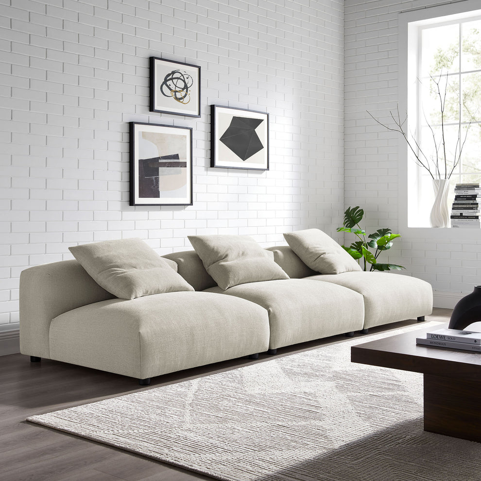 Solace 3-Piece Modular Upholstered Fabric Sofa by Modway | Sofa Set | Modishstore - 9