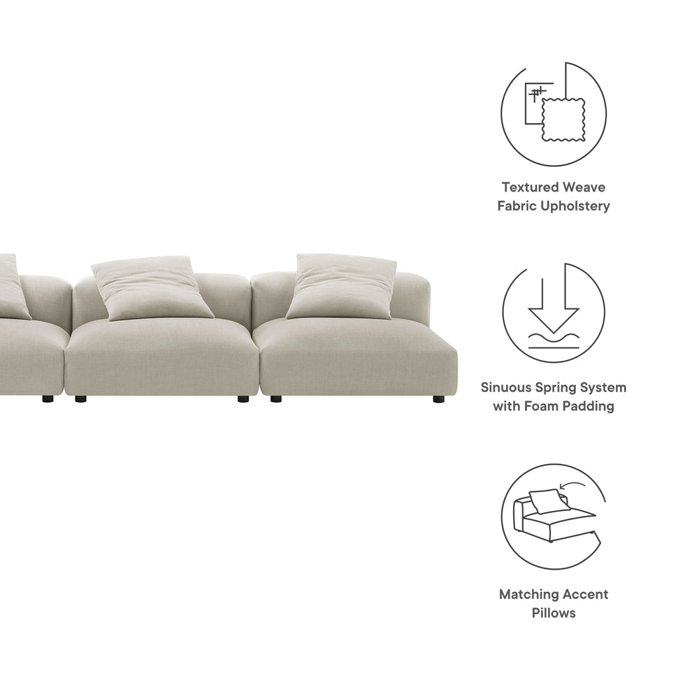 Solace 3-Piece Modular Upholstered Fabric Sofa by Modway | Sofa Set | Modishstore - 10