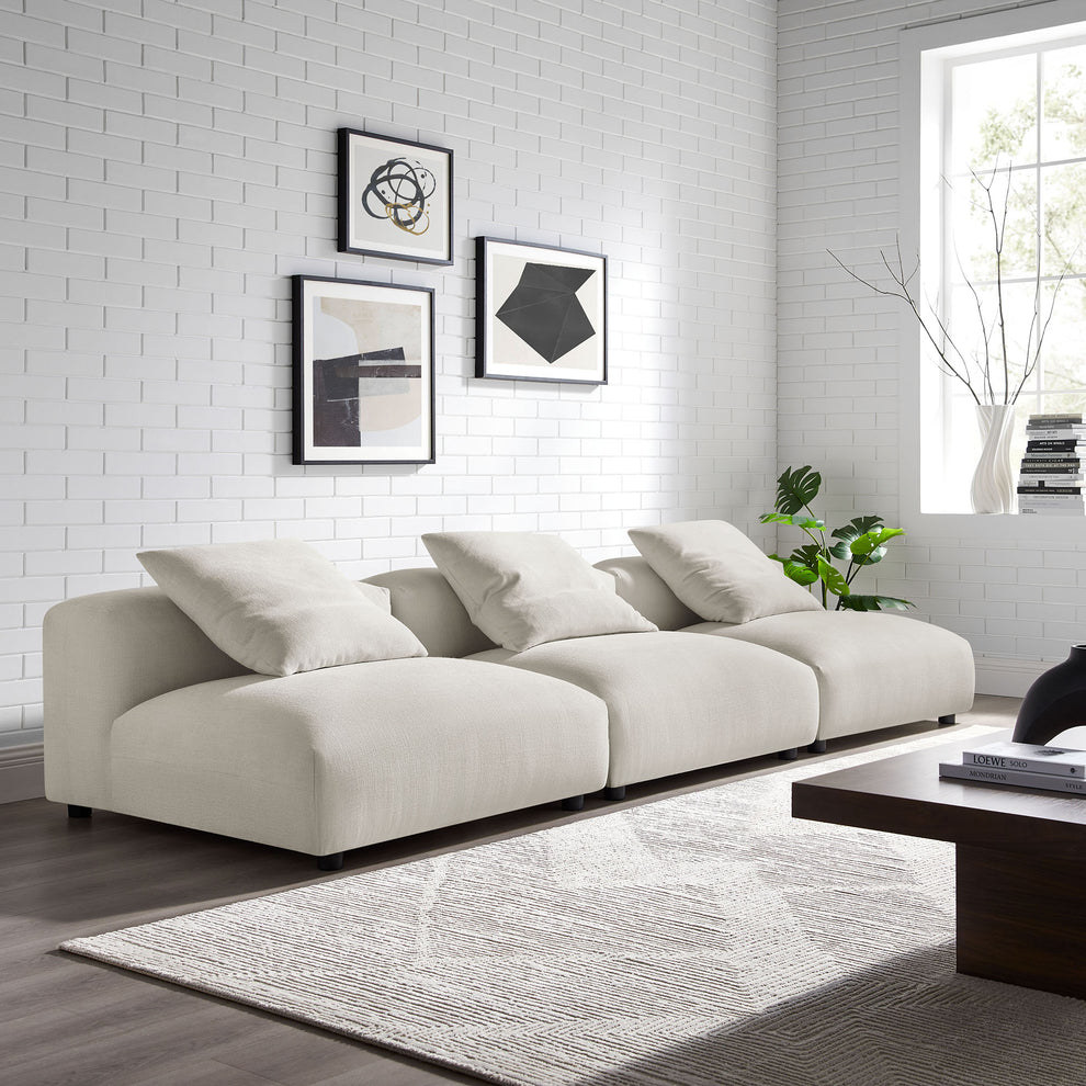 Solace 3-Piece Modular Upholstered Fabric Sofa by Modway | Sofa Set | Modishstore - 14