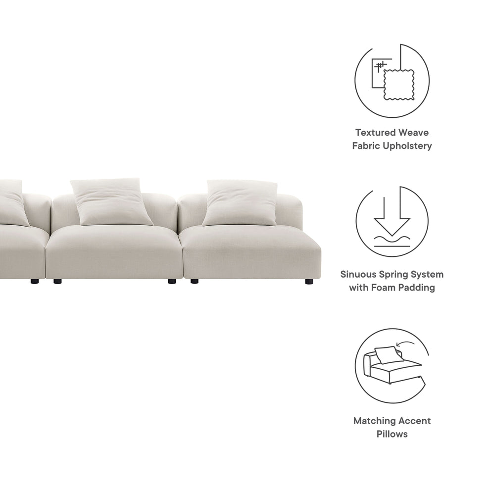 Solace 3-Piece Modular Upholstered Fabric Sofa by Modway | Sofa Set | Modishstore - 15