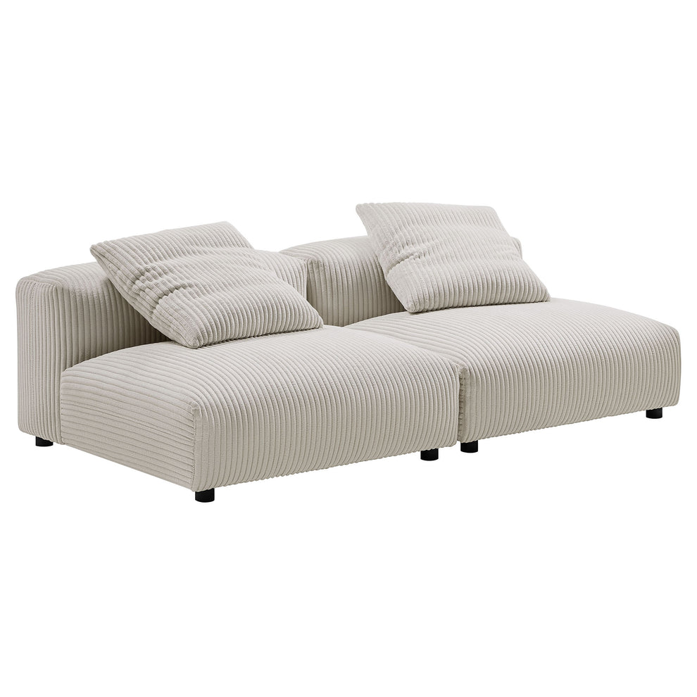 Solace 2-Piece Modular Corduroy Upholstered Sofa by Modway | Sofa Set | Modishstore - 2