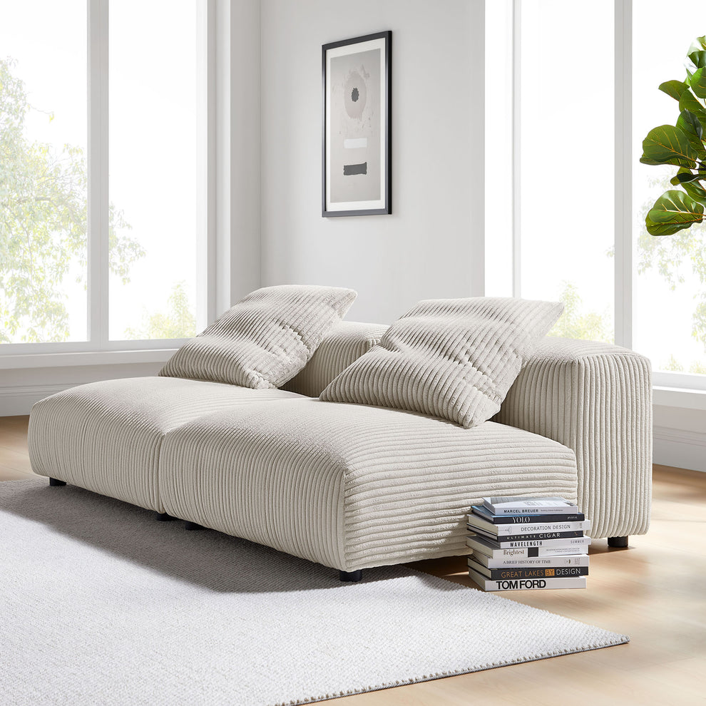 Solace 2-Piece Modular Corduroy Upholstered Sofa by Modway | Sofa Set | Modishstore - 1