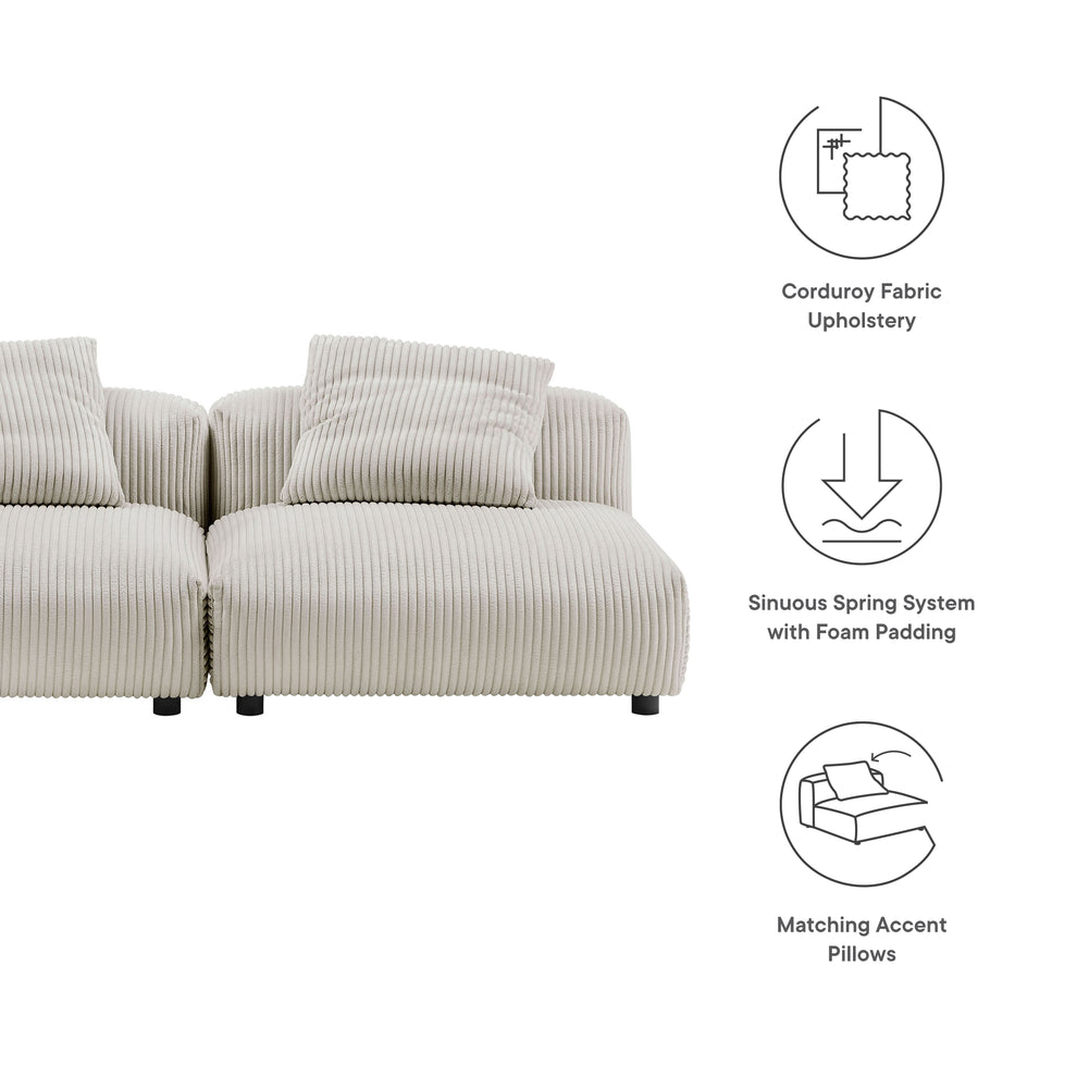Solace 2-Piece Modular Corduroy Upholstered Sofa by Modway | Sofa Set | Modishstore - 5