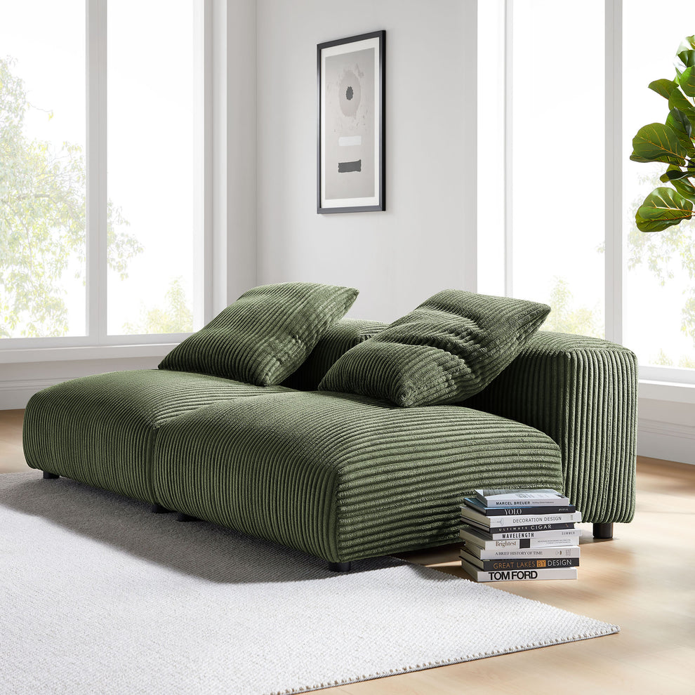 Solace 2-Piece Modular Corduroy Upholstered Sofa by Modway | Sofa Set | Modishstore - 9