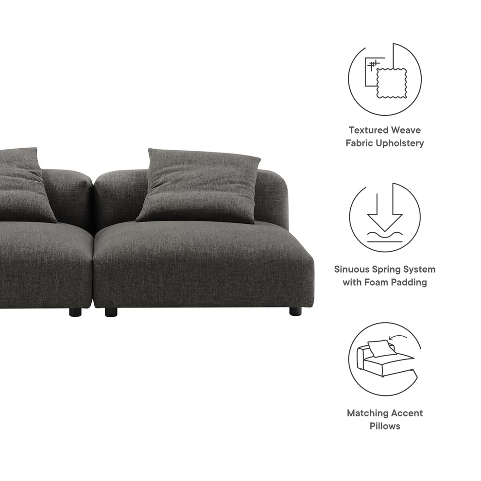 Solace 2-Piece Modular Upholstered Fabric Sofa by Modway | Sofa Set | Modishstore - 5