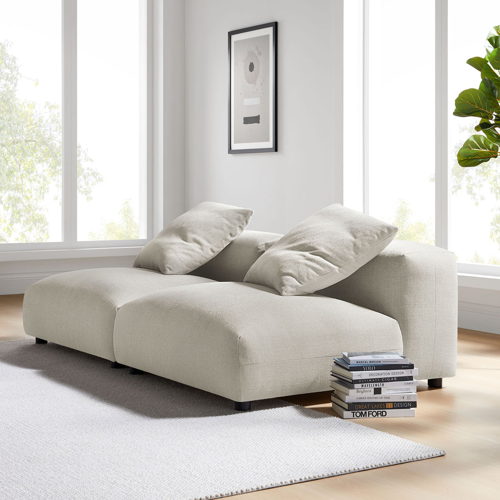 Solace 2-Piece Modular Upholstered Fabric Sofa by Modway | Sofa Set | Modishstore - 9