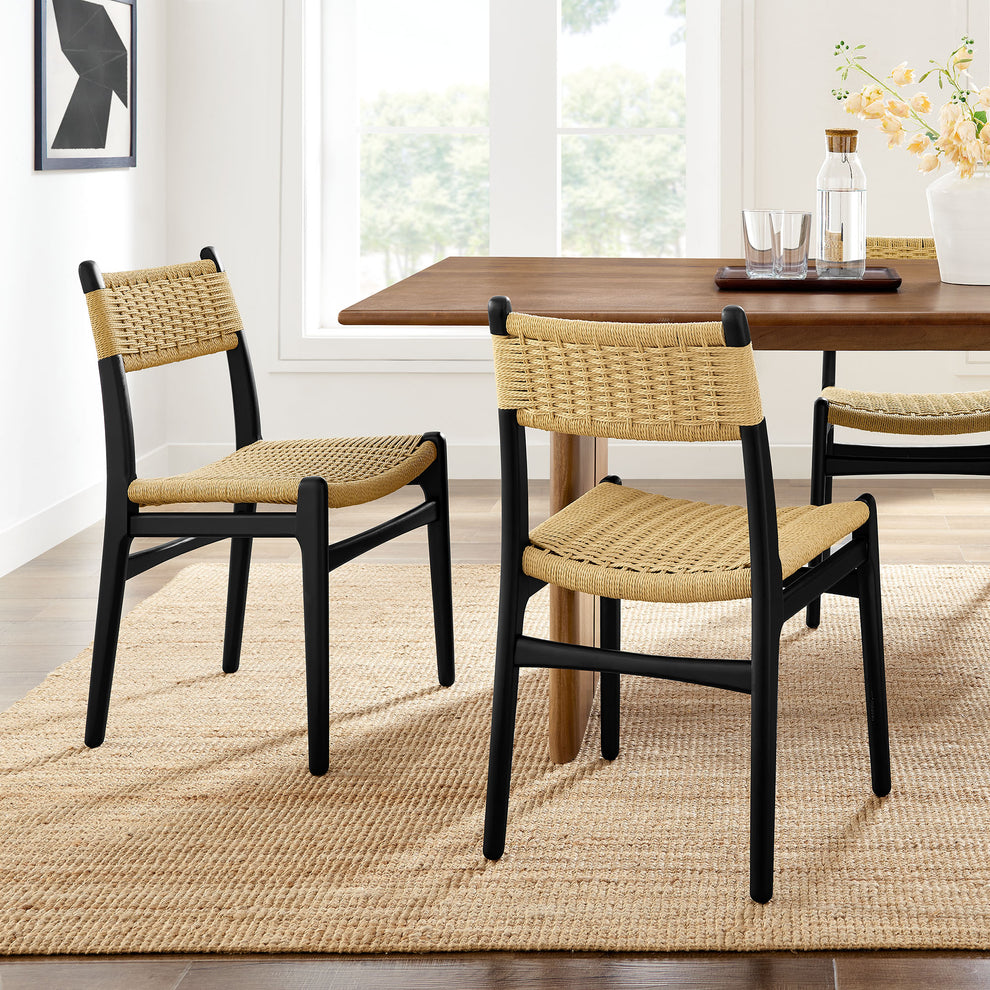Wynn Rope and Wood Dining Side Chairs Set of 2 by Modway | Dining Chairs | Modishstore - 1