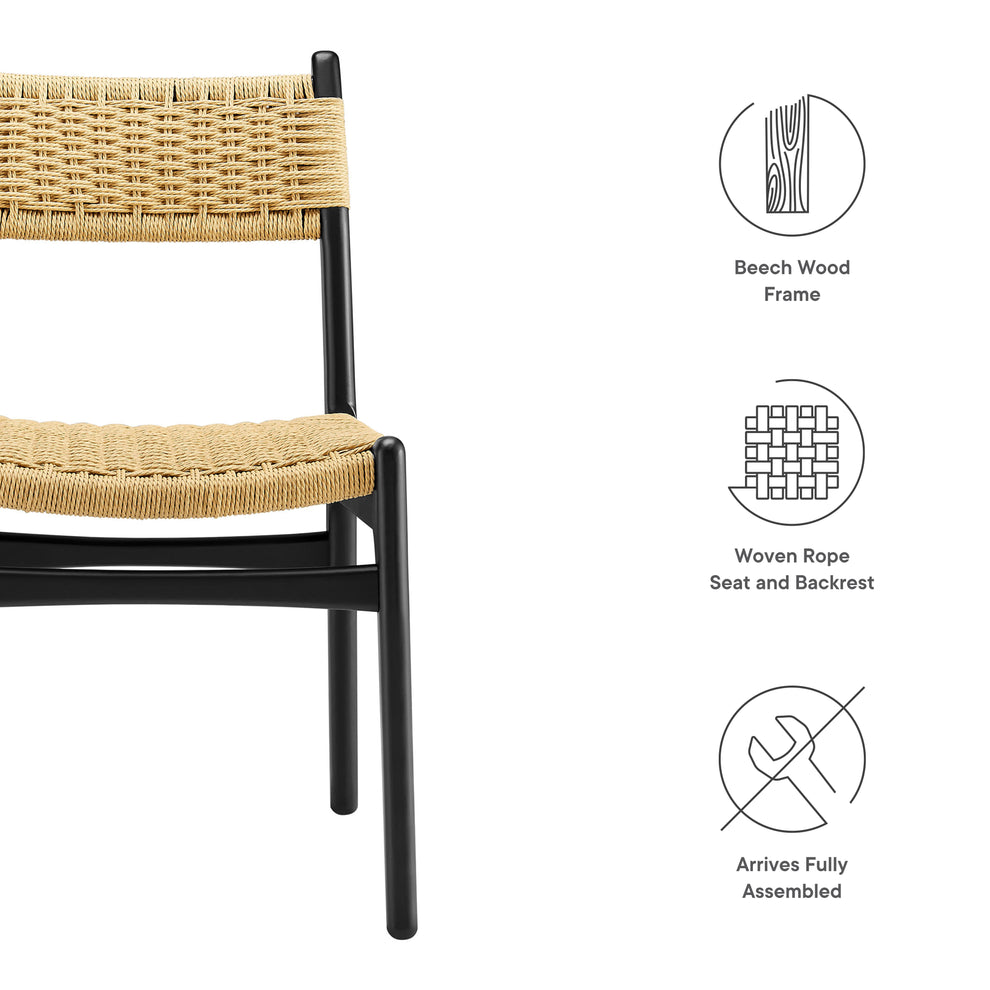 Wynn Rope and Wood Dining Side Chairs Set of 2 by Modway | Dining Chairs | Modishstore - 10