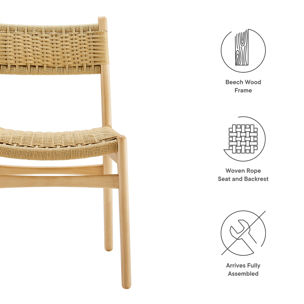 Wynn Rope and Wood Dining Side Chairs Set of 2 by Modway | Dining Chairs | Modishstore - 21