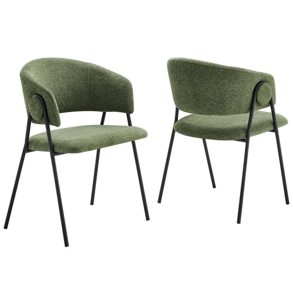 Nella Upholstered Heathered Chenille Dining Chairs Set of 2 by Modway | Dining Chairs | Modishstore - 2