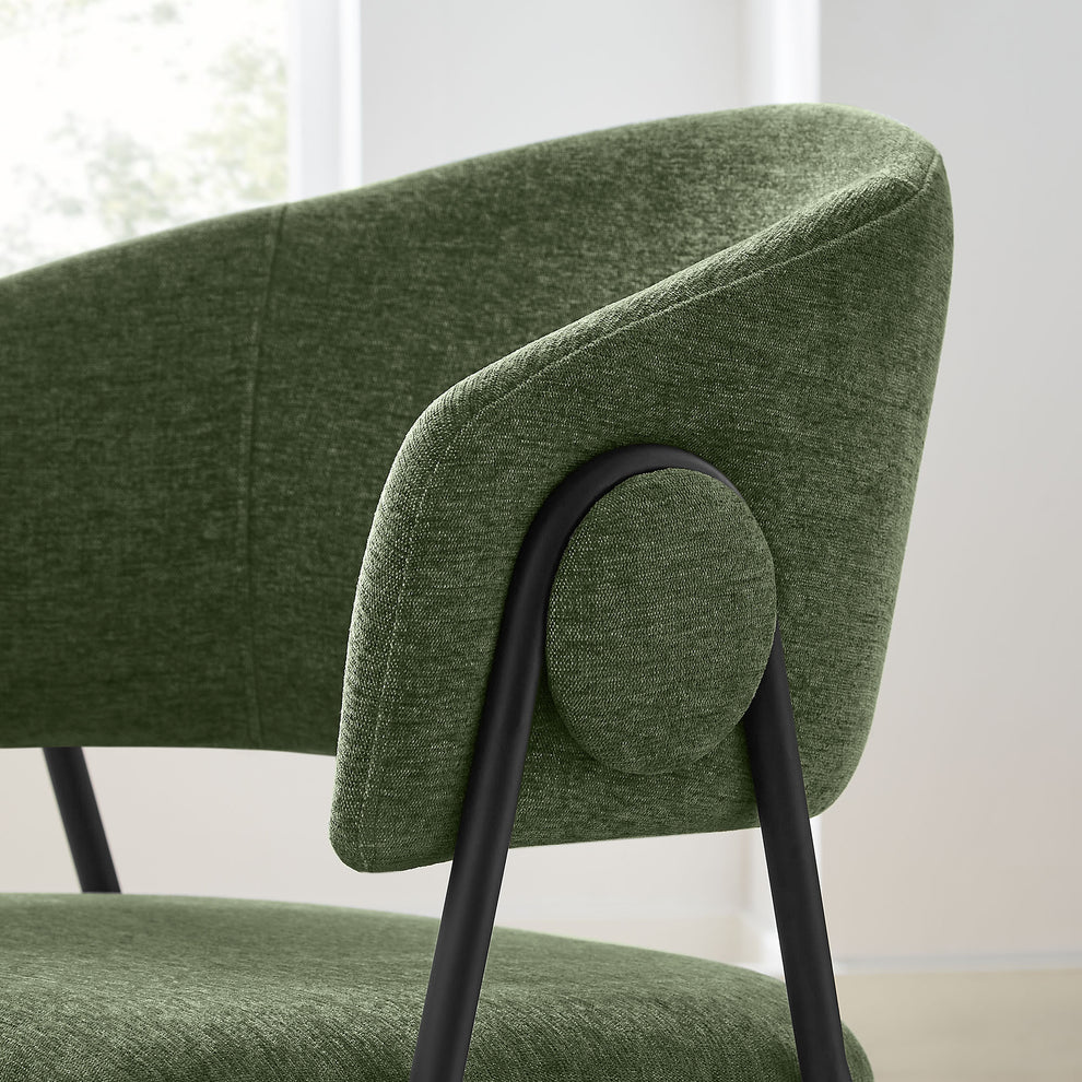 Nella Upholstered Heathered Chenille Dining Chairs Set of 2 by Modway | Dining Chairs | Modishstore - 8